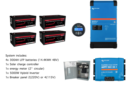 Home battery backup system 5000W with solar charger