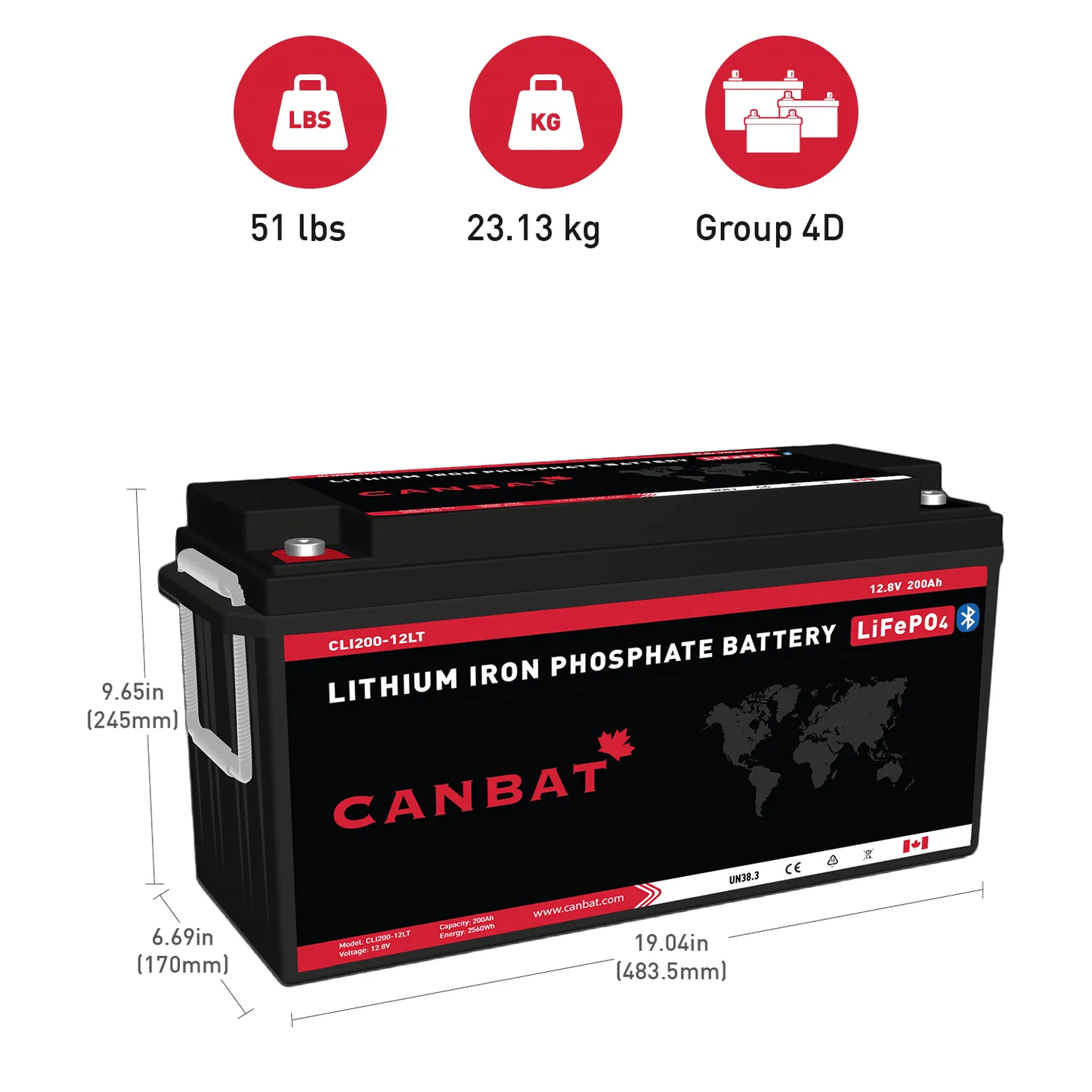 12V 200AH COLD WEATHER LITHIUM BATTERY (LIFEPO4)