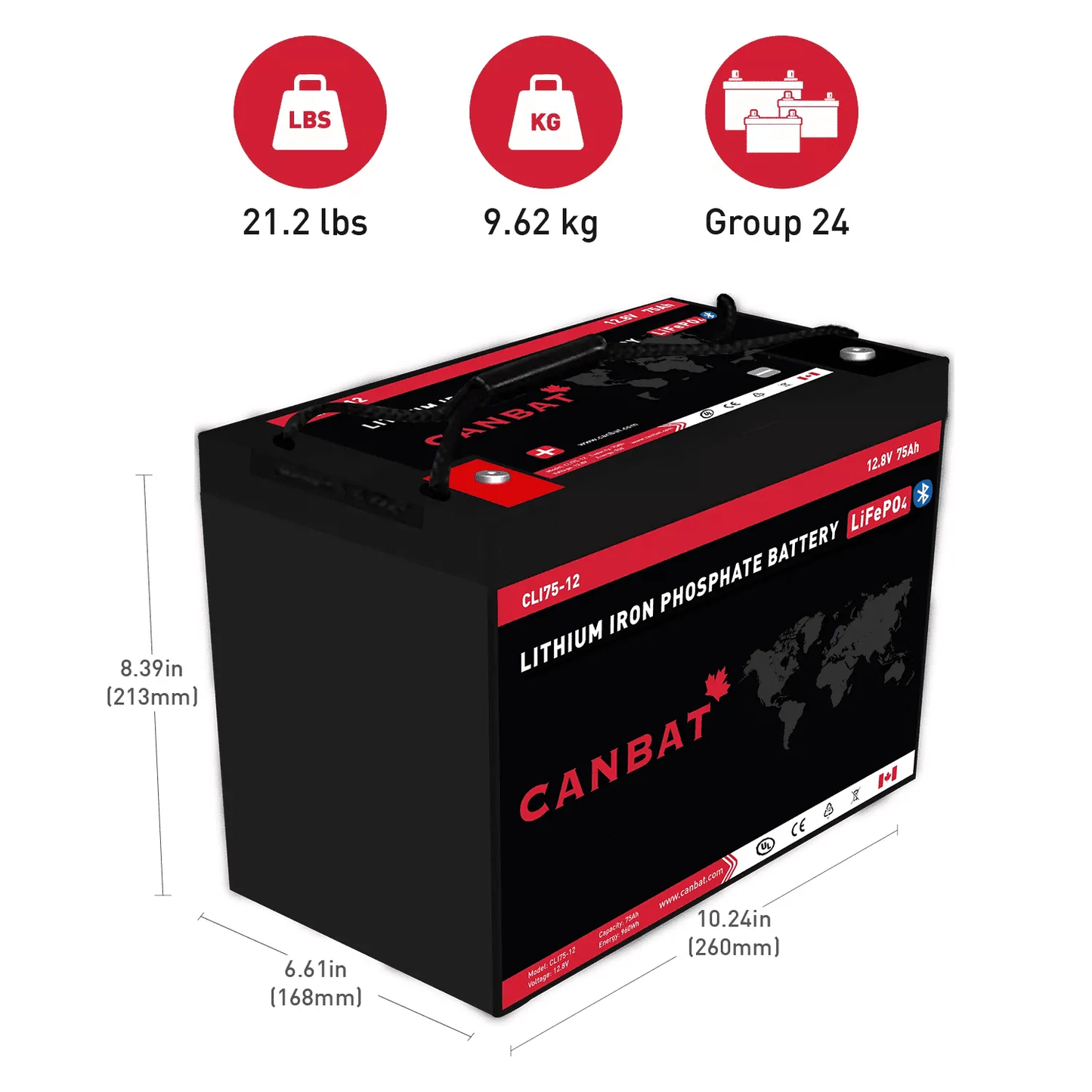 12V 75AH LITHIUM BATTERY (LIFEPO4)