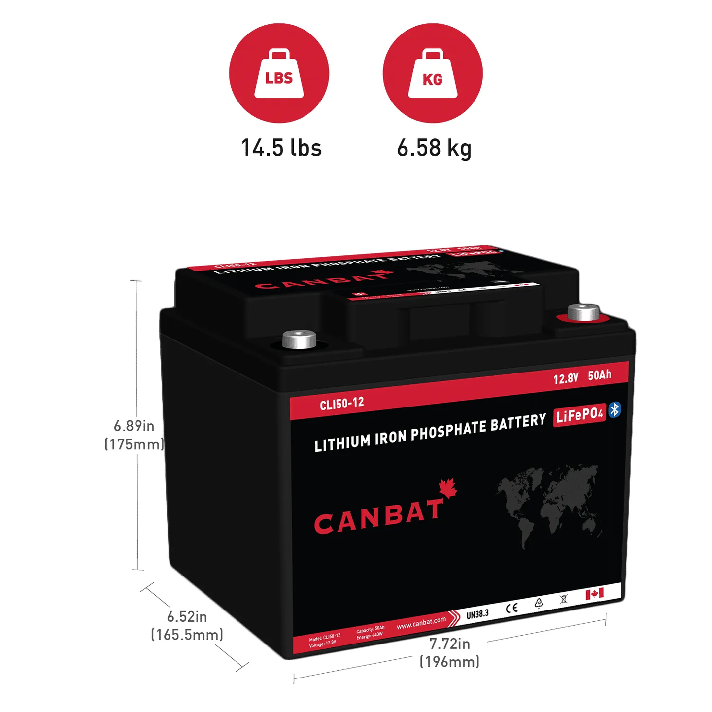 12V 50AH LITHIUM BATTERY (LIFEPO4)